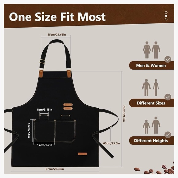 APRON PANDA Heavy-duty Lightweight Spun Poli-Apron Pockets Accents#0901259 - Picture 13 of 13